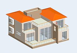 独栋别墅3d模型图片