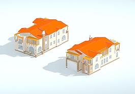 独栋别墅3d模型图片