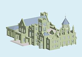 独栋别墅3d模型图片