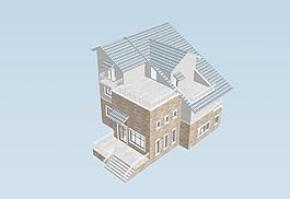 独栋别墅3d模型图片