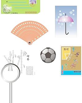 矢量足球 雨伞图片
