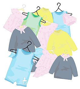 卡通兒童衣服01矢量