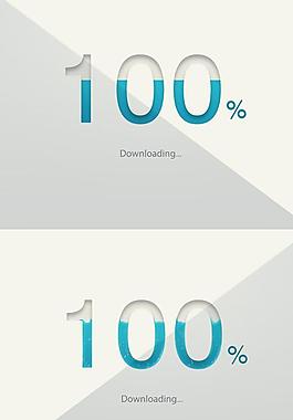 折纸图标100%标签PSD分层素