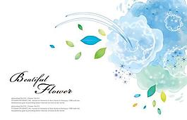 炫彩花卉花邊背景PSD圖片素