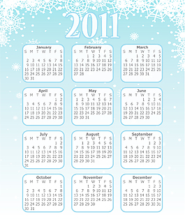 2011 2日歷模板矢量