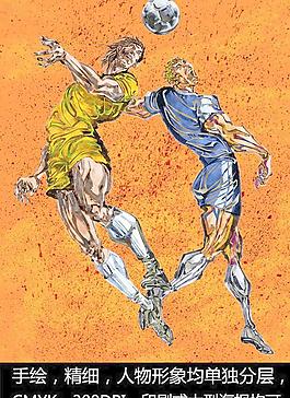 手繪人物 足球 運動員 球員圖片