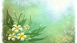 懷舊手繪鮮花背景PSD素材下