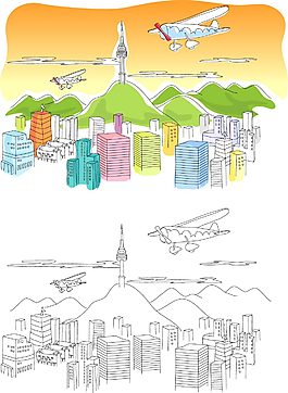 高樓和飛機