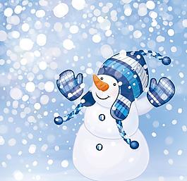 卡通冬季可愛雪人矢量素材