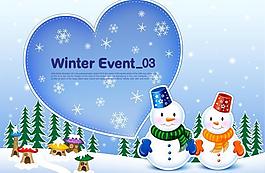 可愛圣誕雪人矢量圖  AI