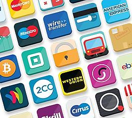 电子商务应用图标矢量图  AI
