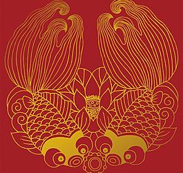 金魚荷花圖片
