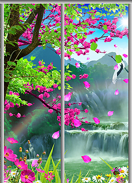 移門山水風(fēng)景畫