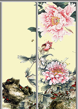 花朵移门素材下载