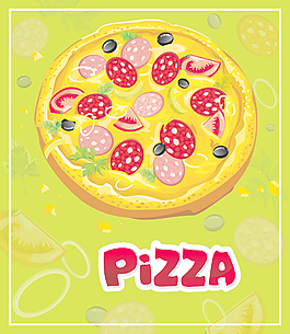 卡通pizza01vector