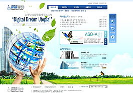 韓國網(wǎng)頁模板 PSD分層