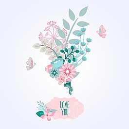 蝴蝶和花束