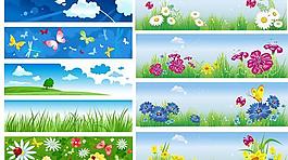 夏季banner橫幅矢量素材