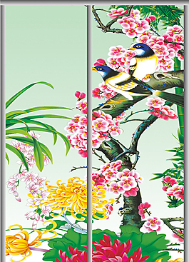 花朵移门模板下载