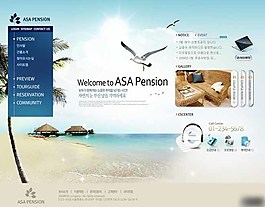 夢幻海景度假網頁模板