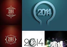 典雅2014新年背景矢量素材