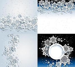 繽紛雪花漸變背景矢量素材