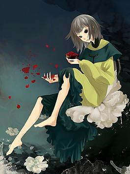 手繪孟婆圖片