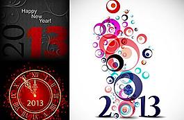 2013新年主题背景矢量图  AI