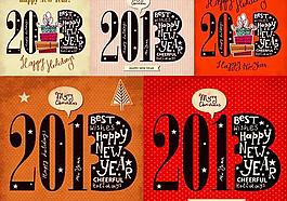 復(fù)古風(fēng)格2013新年背景矢量素材