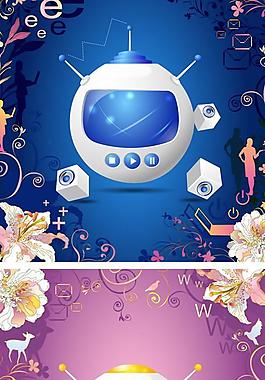 創(chuàng)意網絡科技背景矢量圖  AI