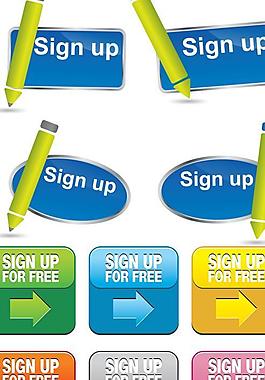 網(wǎng)頁(yè)注冊(cè)標(biāo)簽按鈕矢量圖  AI