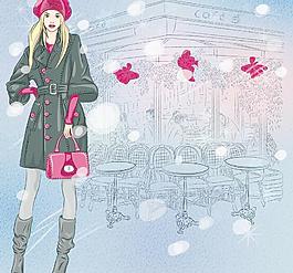 冬季女孩图片