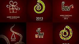 2013蛇年圣誕節(jié)卡片矢量素材