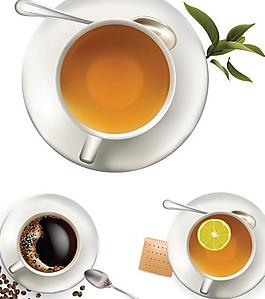 濃郁咖啡馨香茶飲矢量圖  AI