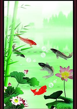 中國畫 錦鯉圖片