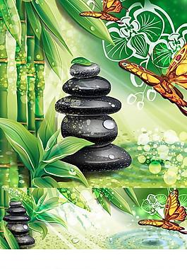 清新自然SPA海報(bào)背景矢量素材