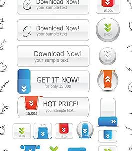 简洁网页标签按钮矢量图  AI