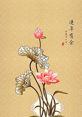 國畫荷圖片