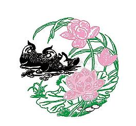 鴛鴦戲水圖片