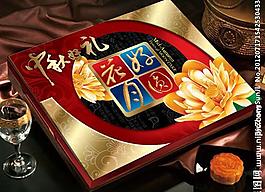 中秋月餅盒（展開圖）圖片
