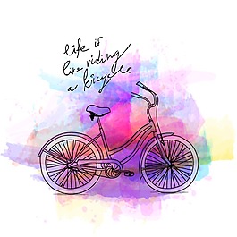 水墨自行車