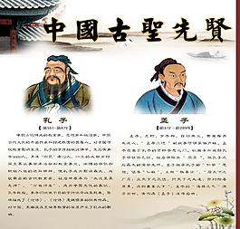 中国古圣传统文化圣人教育海报图片