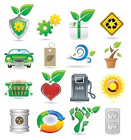 植物绿色图标矢量图