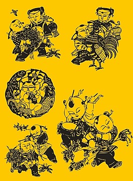 人物素材剪紙