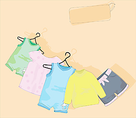 卡通兒童服裝05矢量