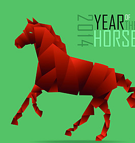 2014馬年抽象創(chuàng)意絲帶矢量素材