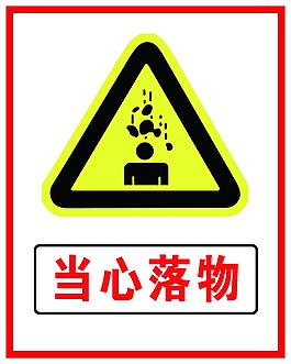 當心落物警示牌警告牌