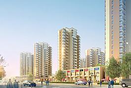 建筑效果图 鸟瞰图 小区效果图图片
