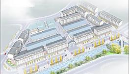 仿古建筑綜合市場(chǎng)鳥瞰圖圖片