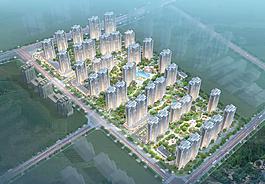建筑效果图 鸟瞰图 小区效果图图片
